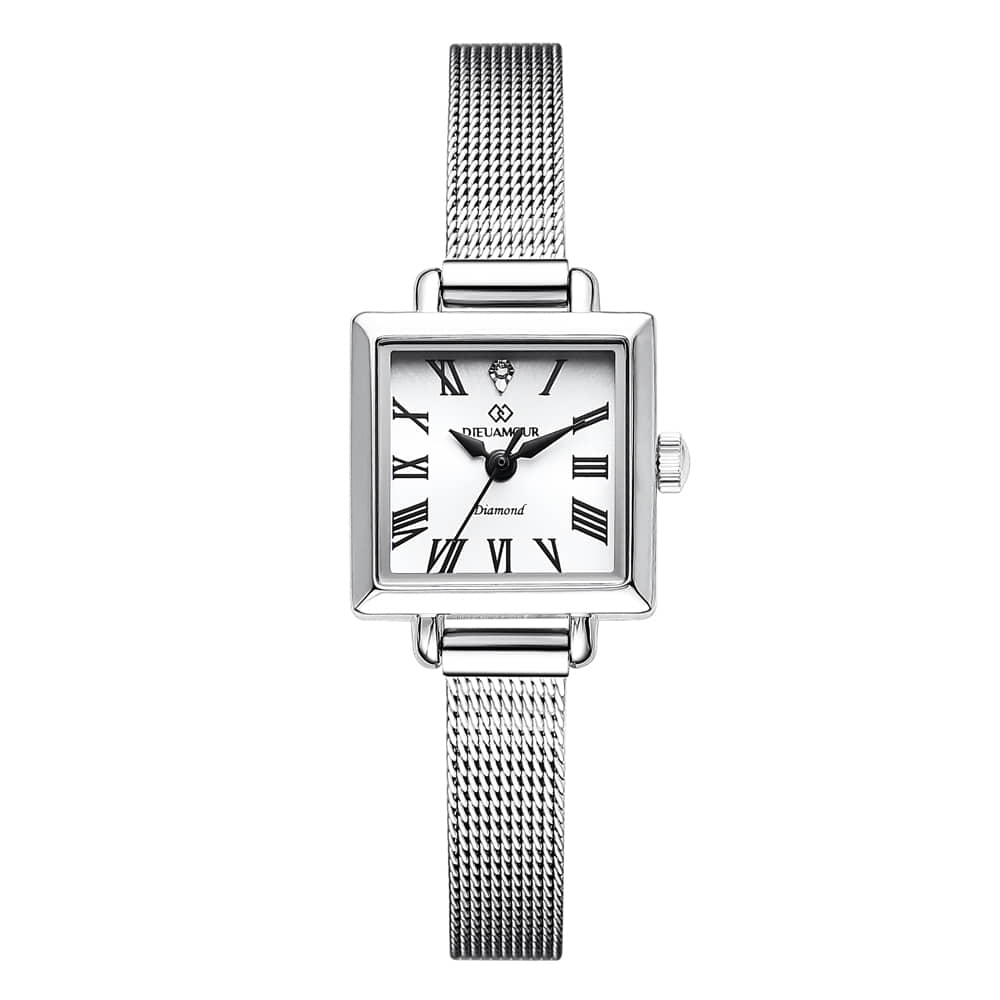 디유아모르 여성 메쉬밴드시계 DAW6102MS-SW 다이아몬드 시계