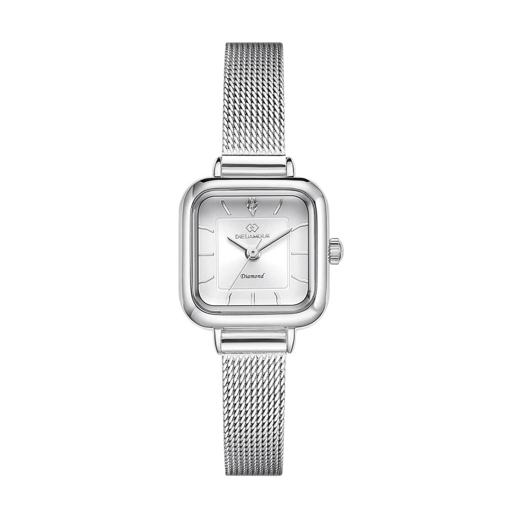 디유아모르 여성 메쉬밴드시계 DAW6202MS-SW 다이아몬드 시계