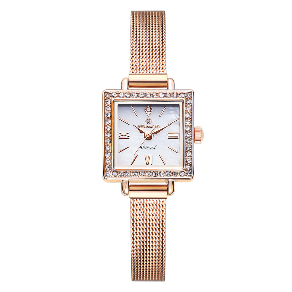 디유아모르 여성 메쉬밴드시계 DAW6101MS-RW 다이아몬드 시계