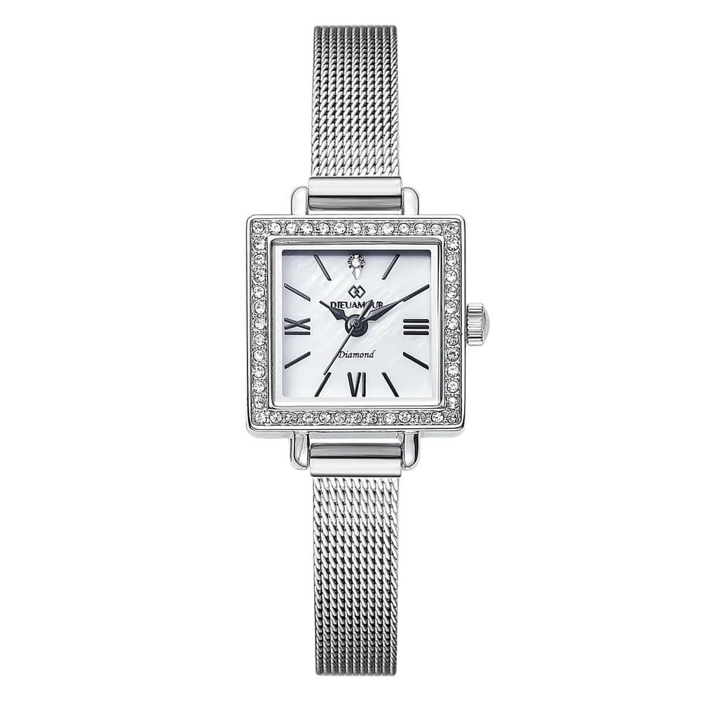 디유아모르 여성 메쉬밴드시계 DAW6101MS-SW 다이아몬드 시계